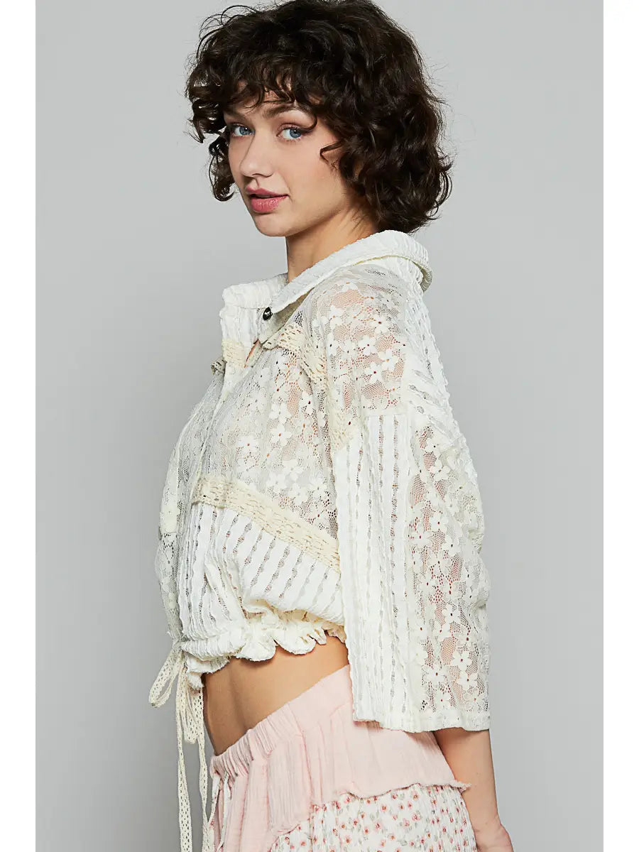 POL Cropped Lace Jacket