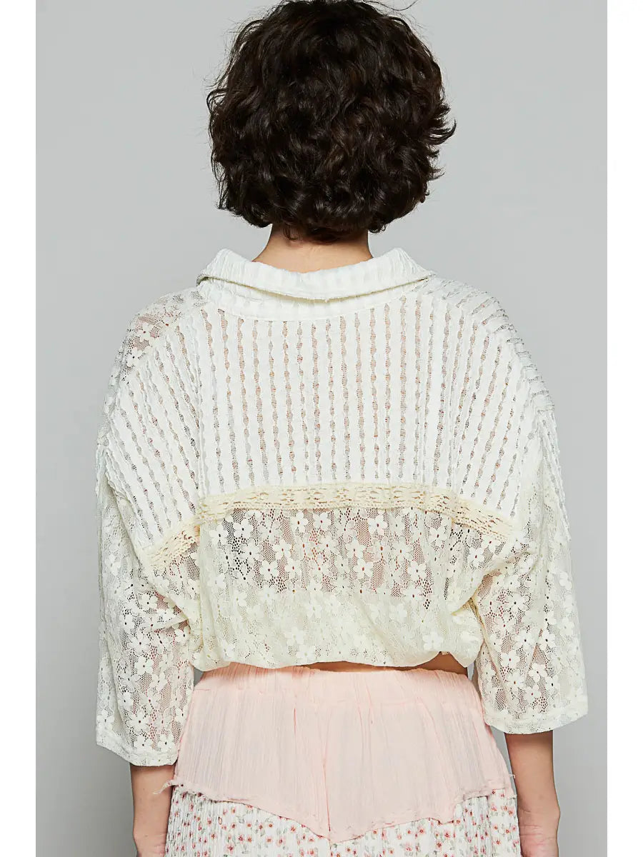 POL Cropped Lace Jacket