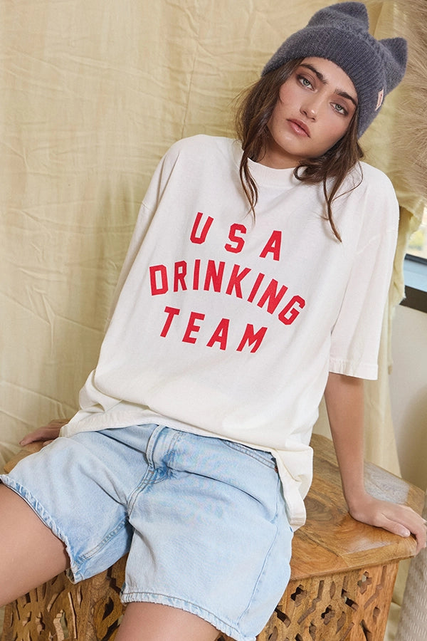BUCKETLIST “USA Drinking Team” Oversized T-Shirt