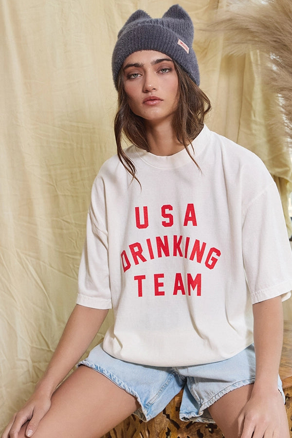 BUCKETLIST “USA Drinking Team” Oversized T-Shirt