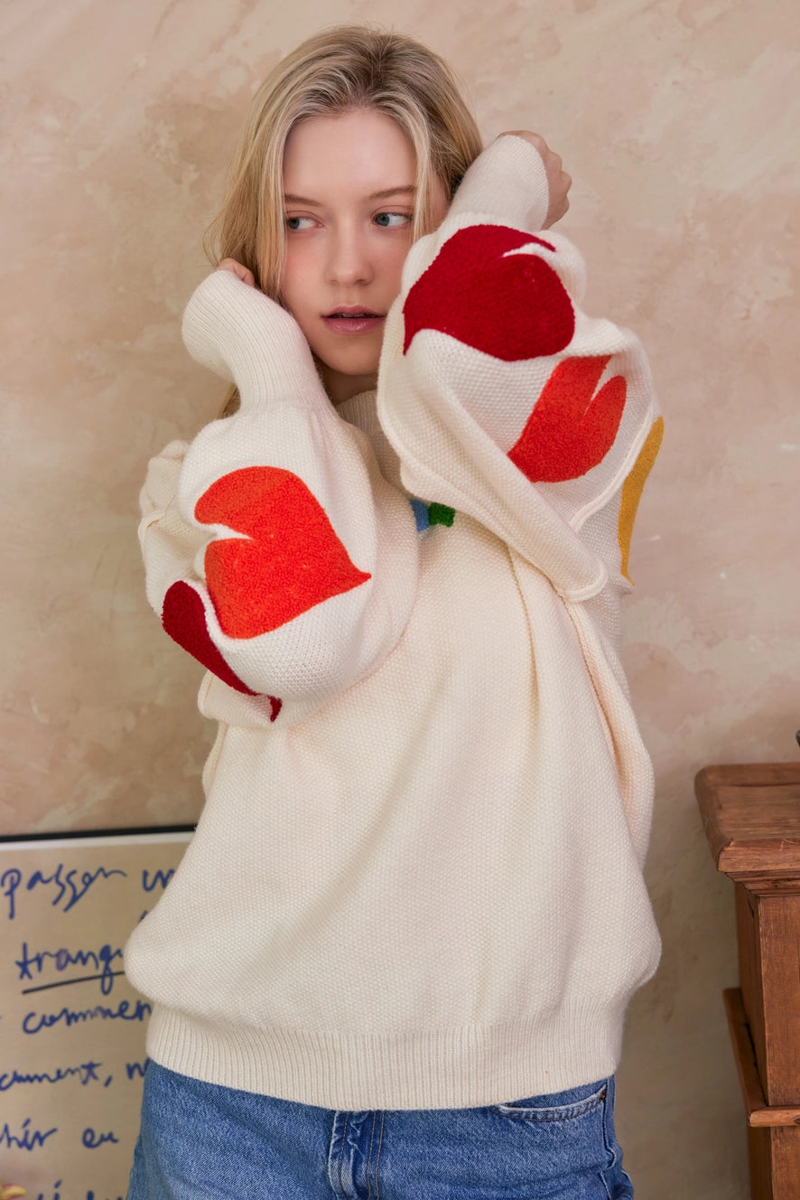 Mello. Rainbow Heart Sweater