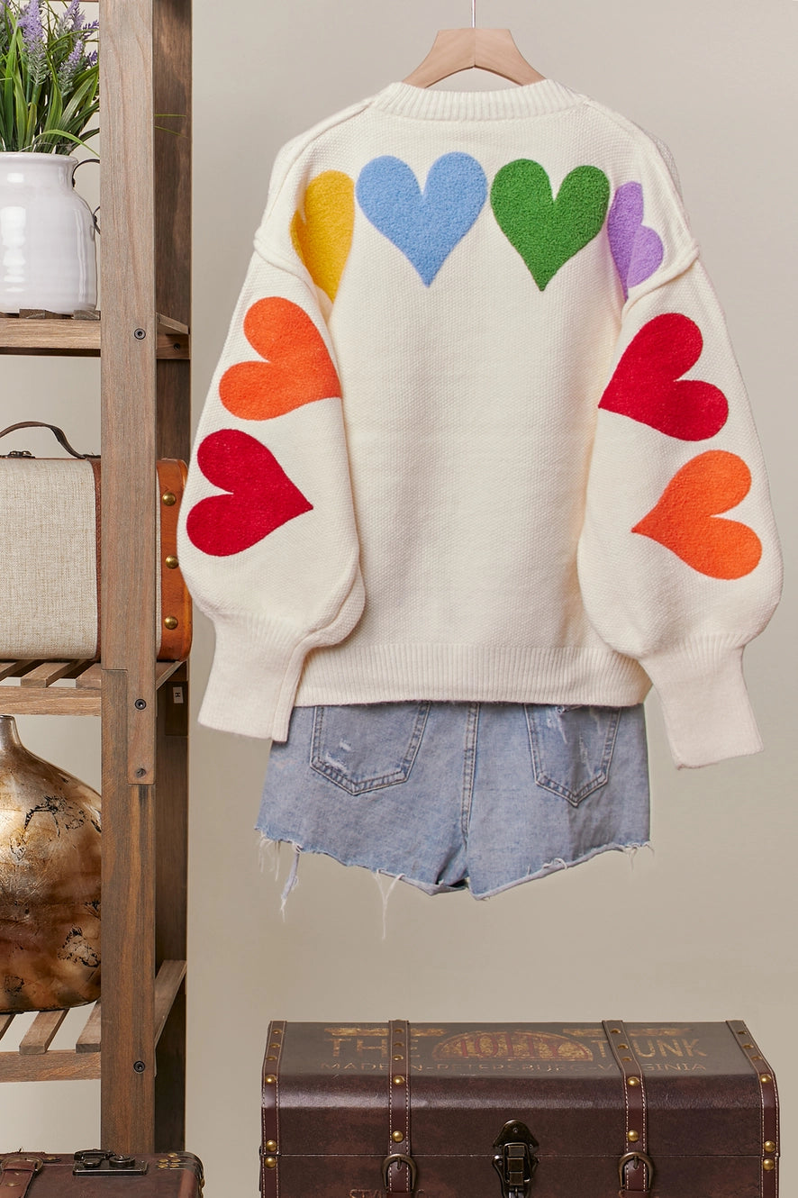 Mello. Rainbow Heart Sweater