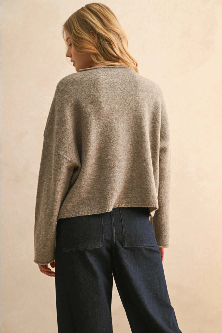 MIOU MUSE Cardigan with Lace Detail