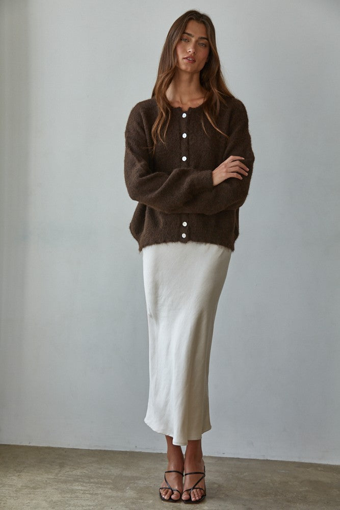 By Together Wool Blend Brown Cardigan
