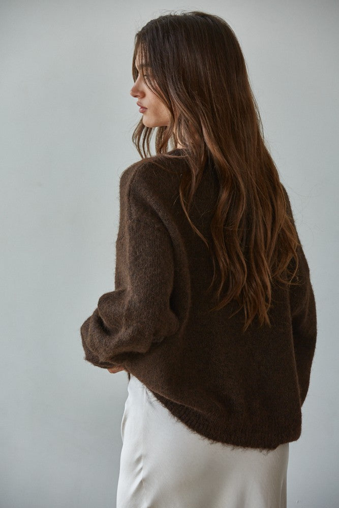 By Together Wool Blend Brown Cardigan