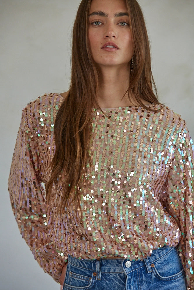 By Together Pink Sequin Top