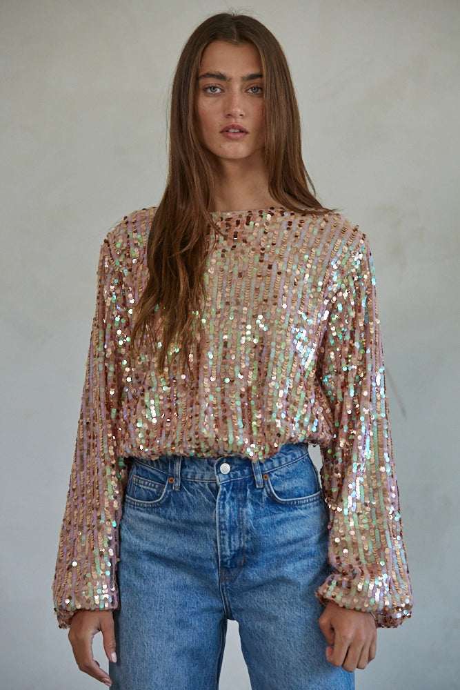 By Together Pink Sequin Top