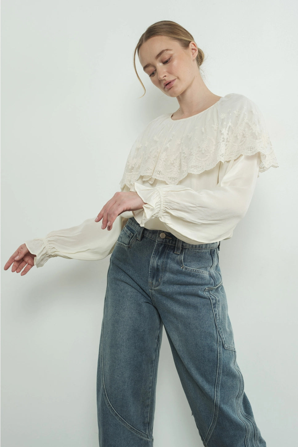 Aaron & Amber Lace Cape Blouse