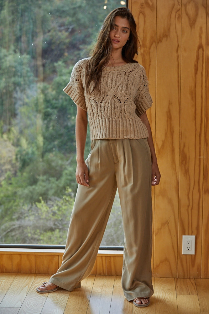 By Together Green Short Sleeve Sweater