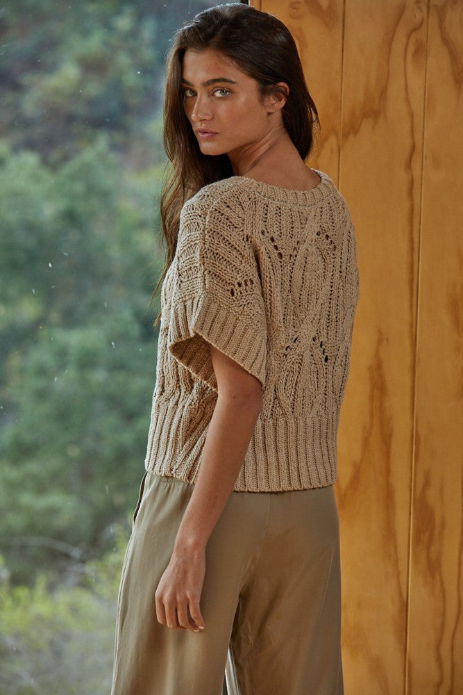 By Together Green Short Sleeve Sweater