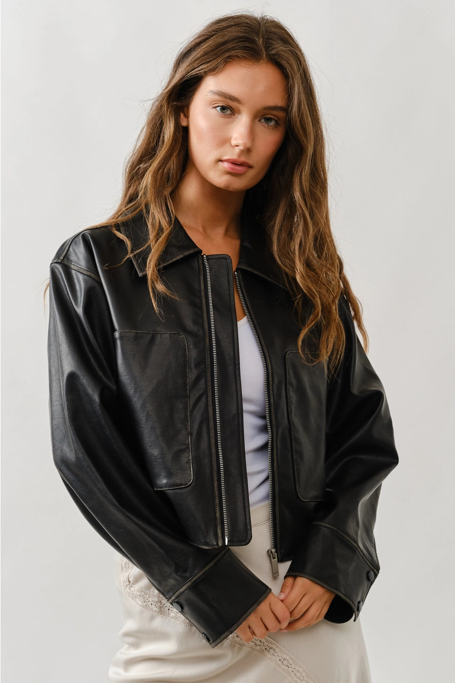 Aaron & Amber Faux Leather Jacket