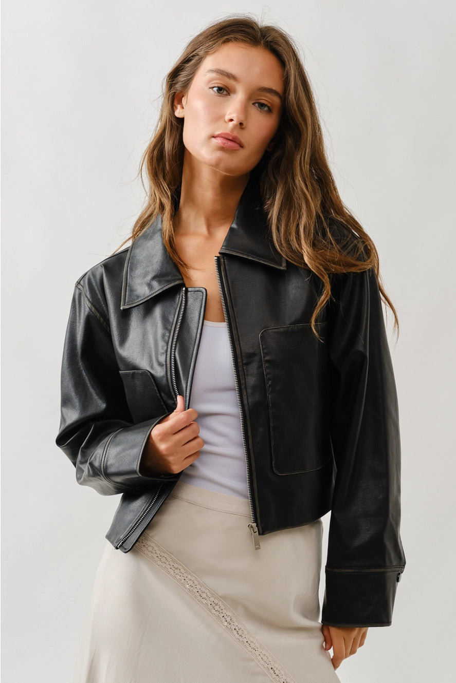Aaron & Amber Faux Leather Jacket