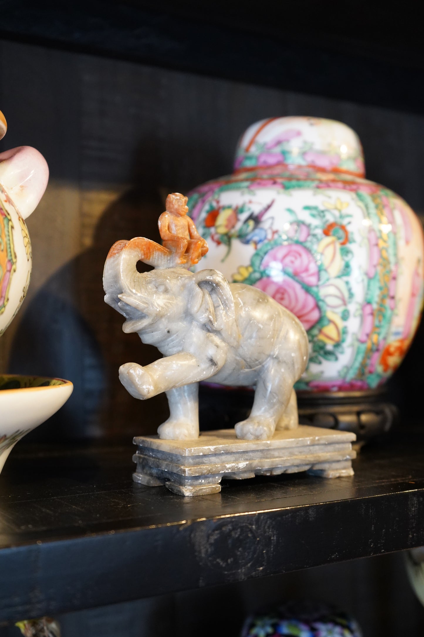 Small Elephant & Monkey Statue