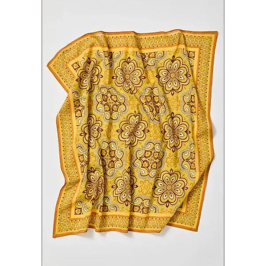 Yellow Mosaic Flower Tile Bandana