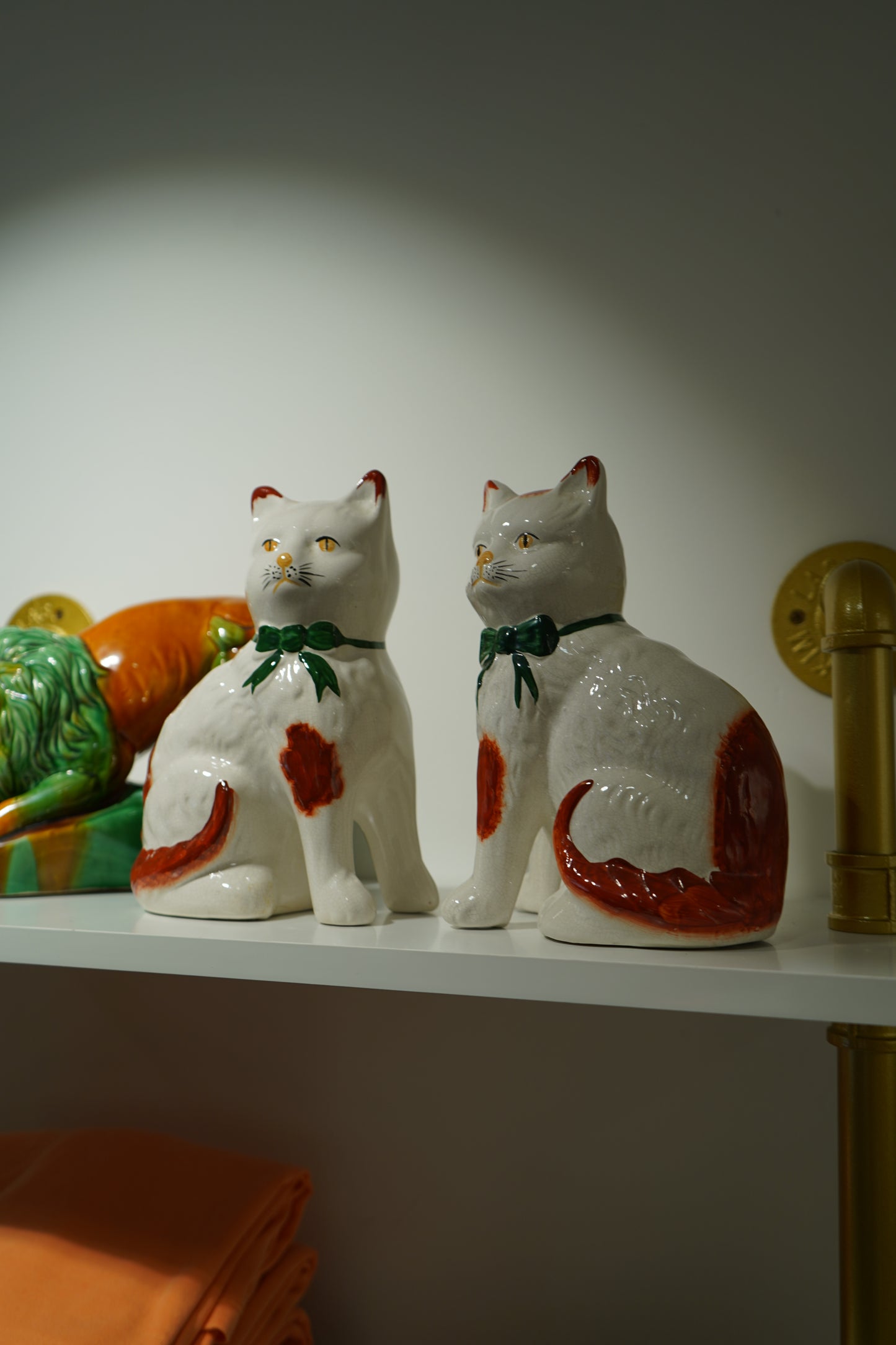 Vintage Pair of Porcelain Staffordshire Cats
