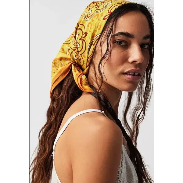 Yellow Mosaic Flower Tile Bandana