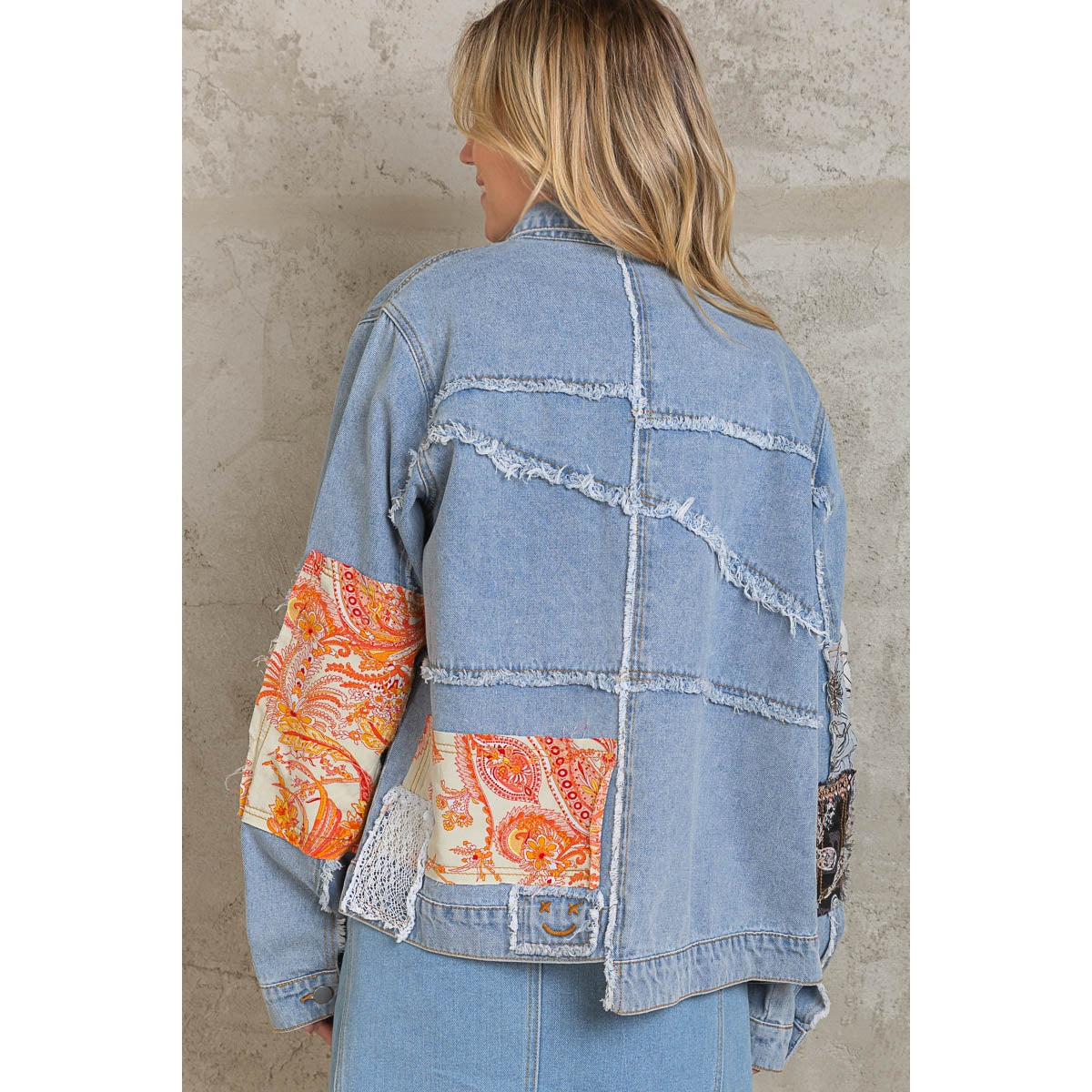 POL Patchwork Jean Jacket