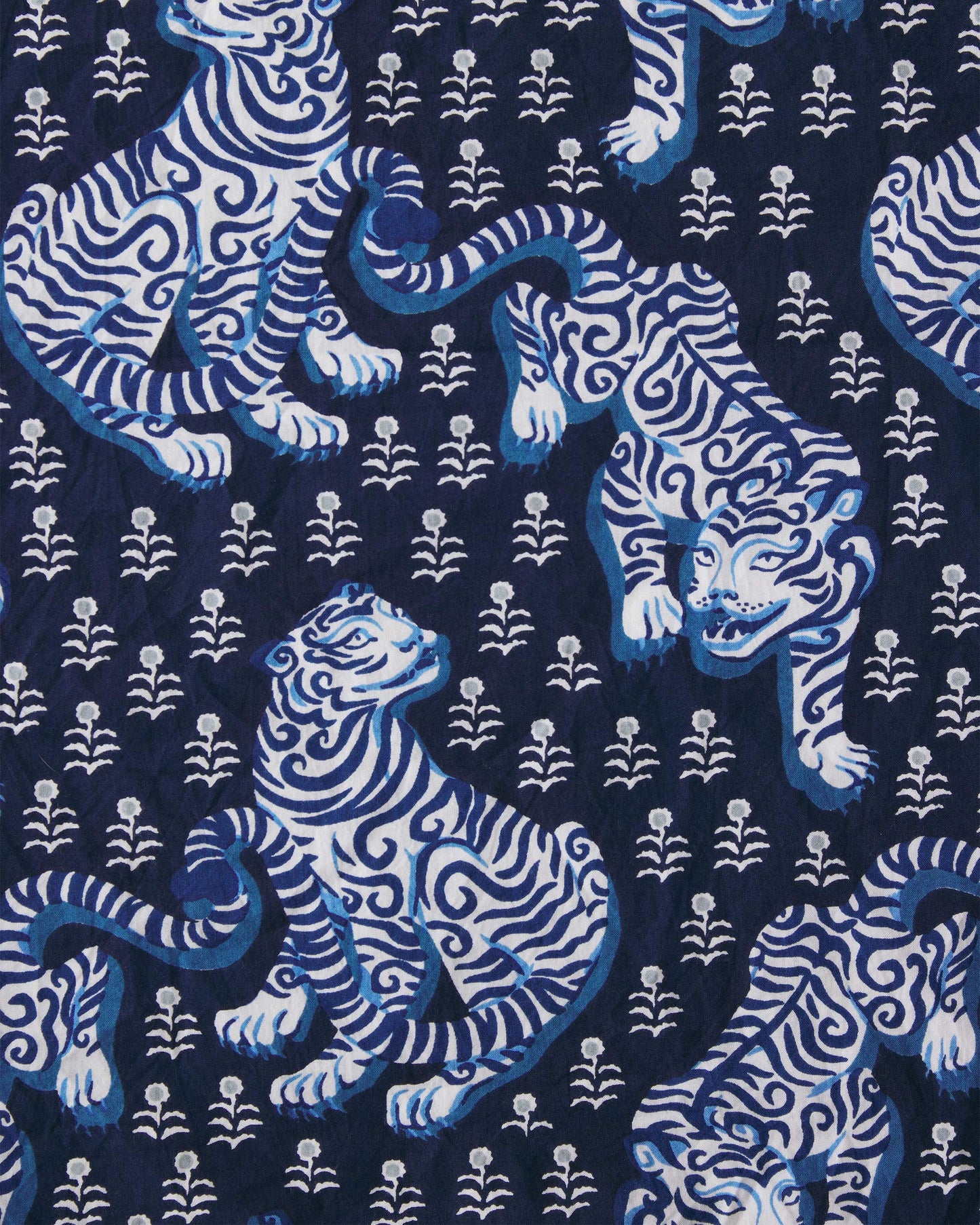 Printfresh Navy Tiger Queen Long Pajama Set