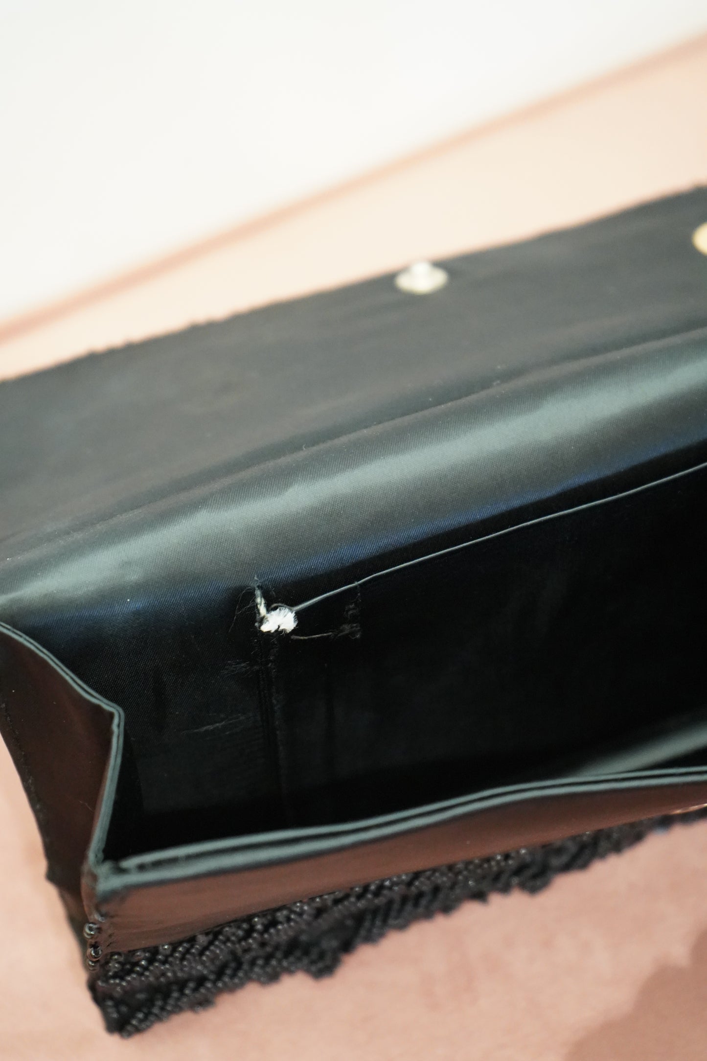 Vintage Black Beaded Clutch