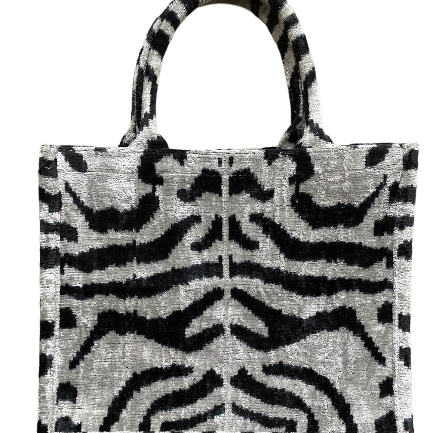 AYCA Design Silk Velvet Ikat Large Tote Bag