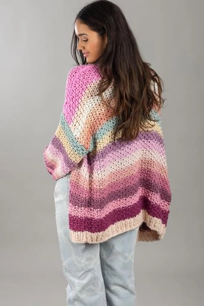 SAACHI Rainbow Knitted Cardigan Kimono