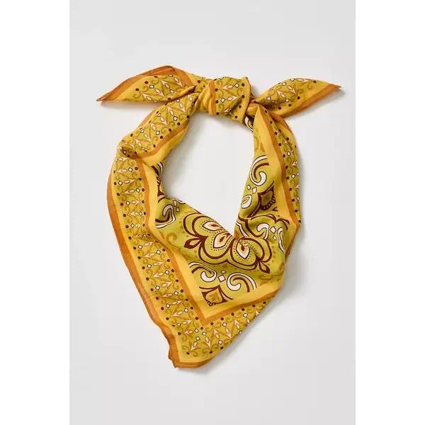 Yellow Mosaic Flower Tile Bandana