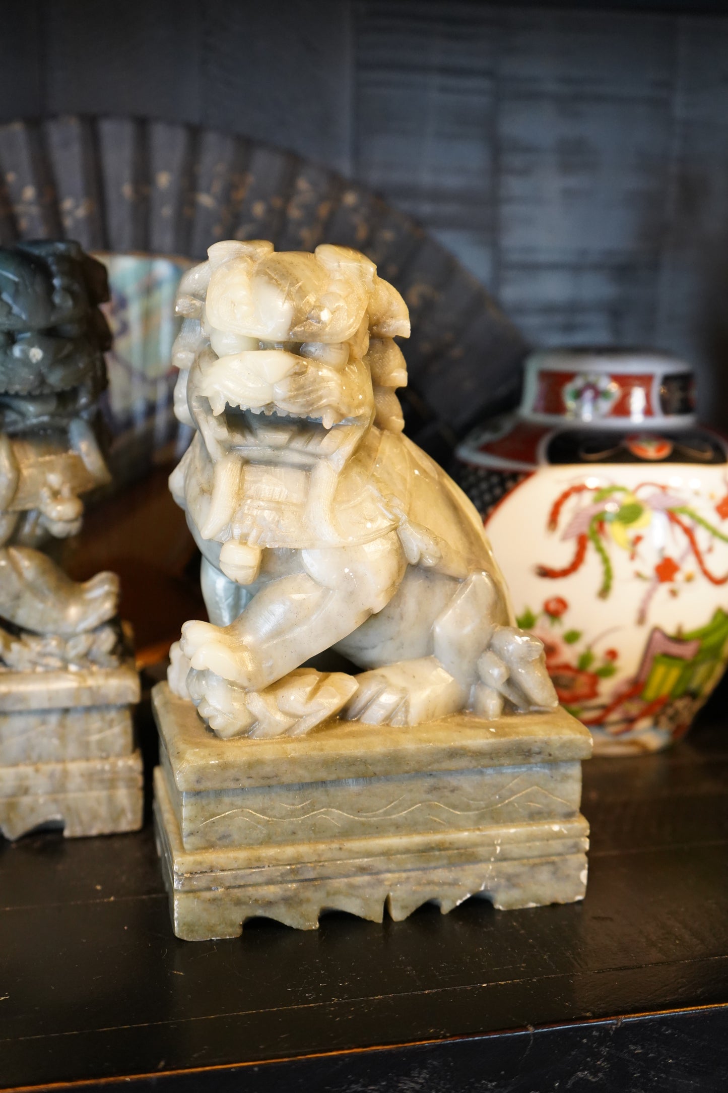 Pair of Jade Fu Dogs