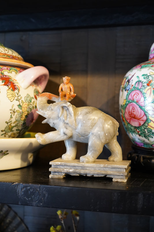 Small Elephant & Monkey Statue