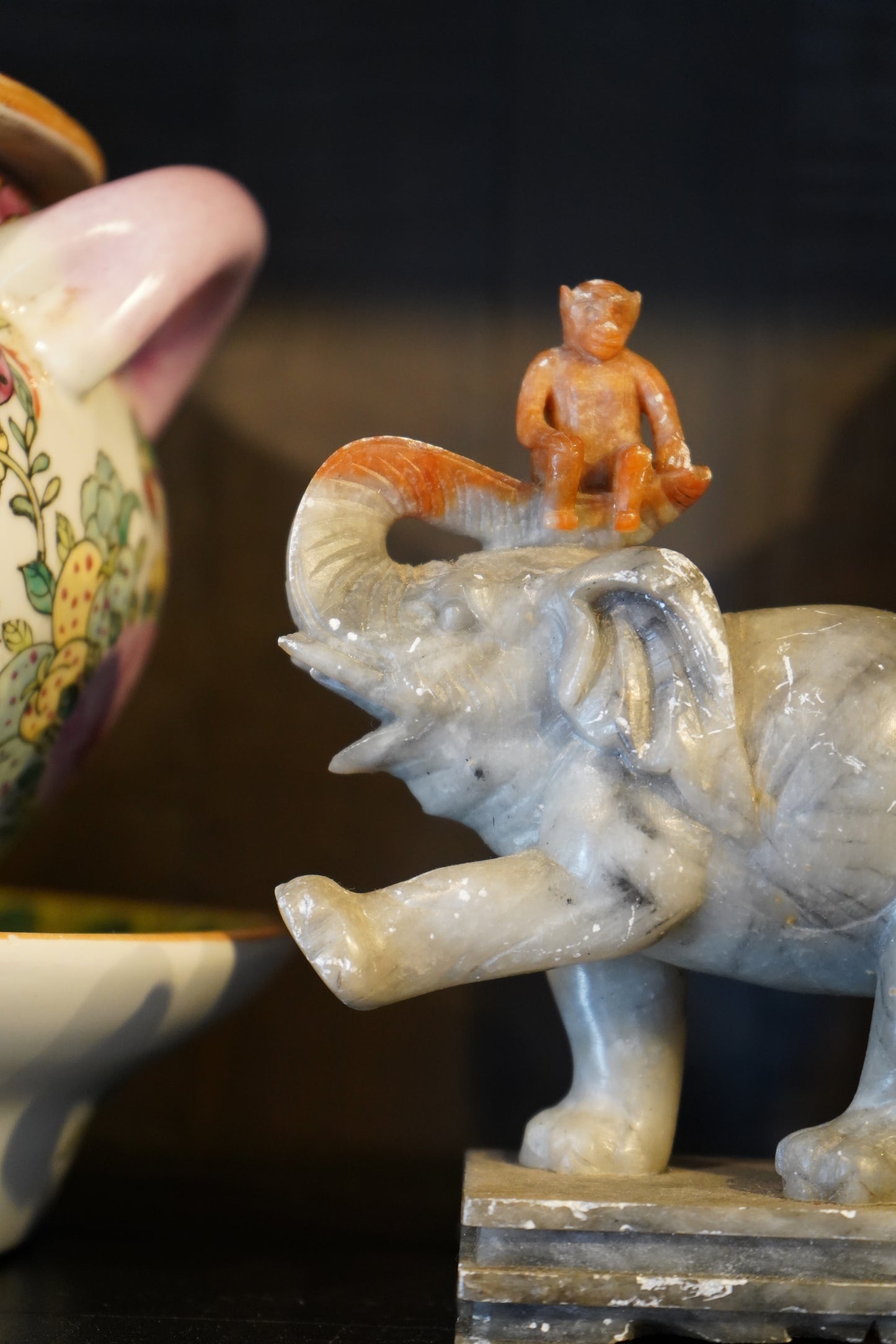 Small Elephant & Monkey Statue