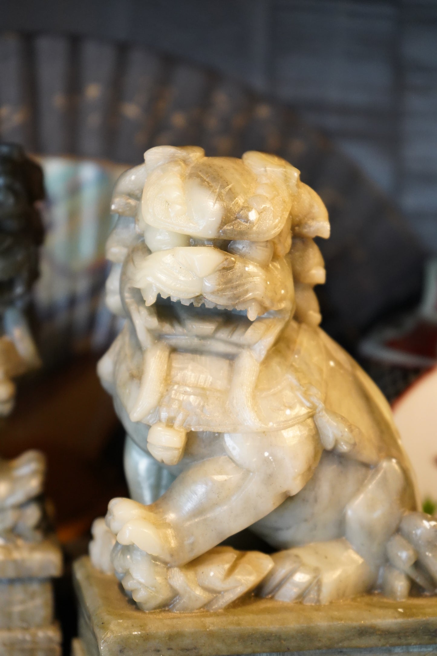 Pair of Jade Fu Dogs