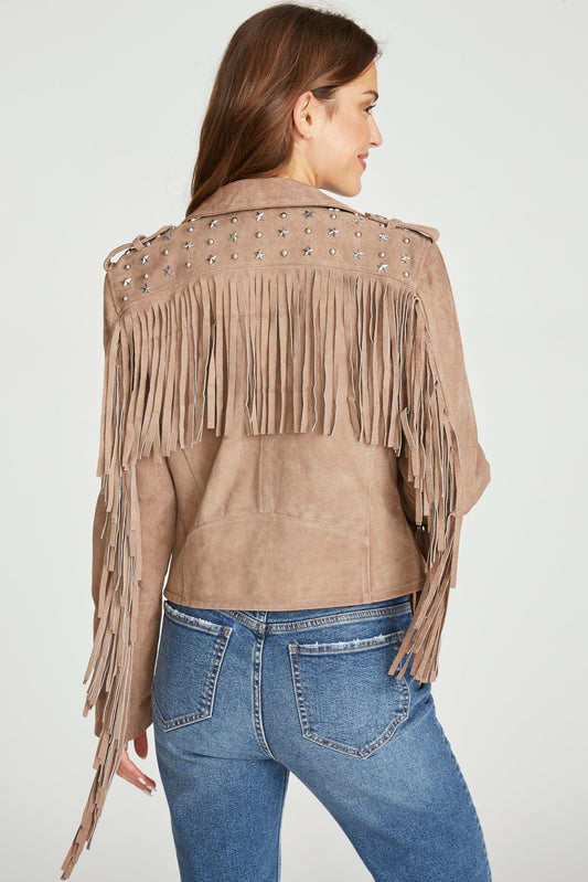 DRIFTWOOD Suede Studded Lennon Fringe Jacket