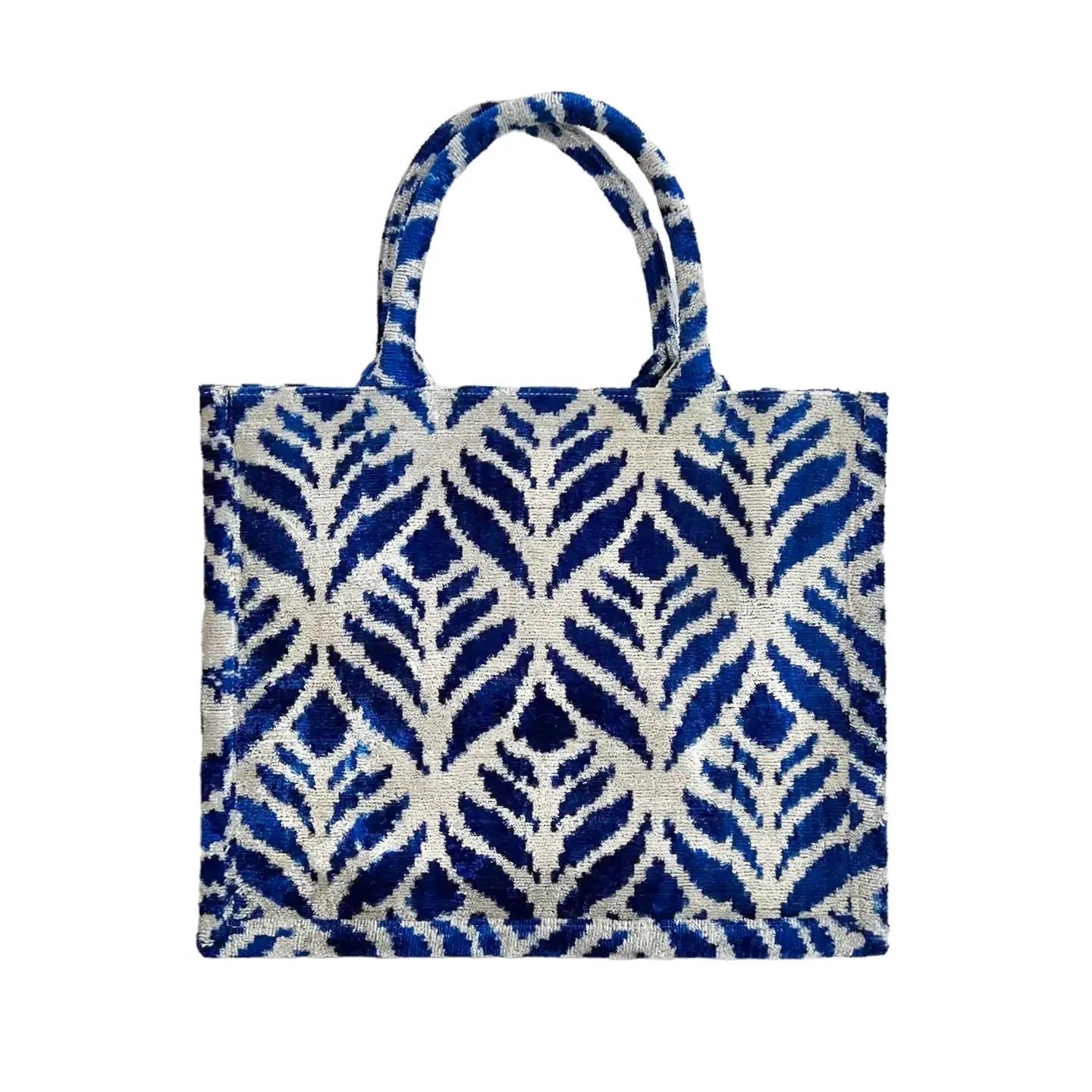 AYCA Design Silk Velvet Ikat Large Tote Bag