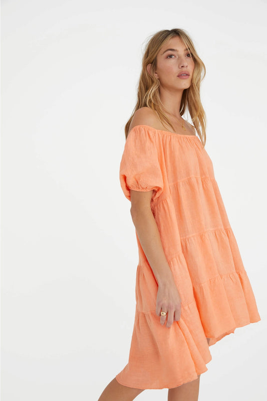 Marché Orange off-the-shoulder Dress