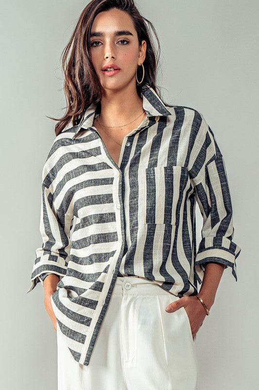 Urban Daizy Vertical and Horizontal Striped Shirt