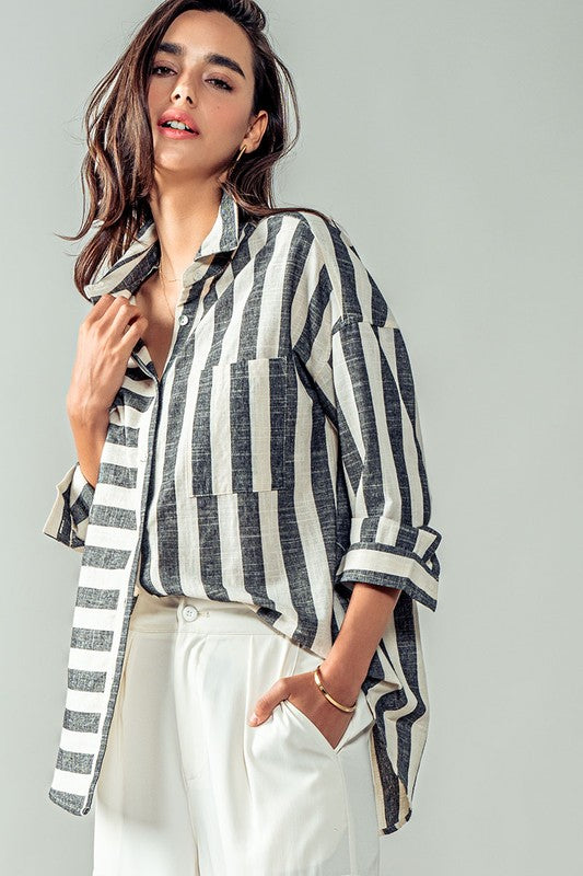 Urban Daizy Vertical and Horizontal Striped Shirt