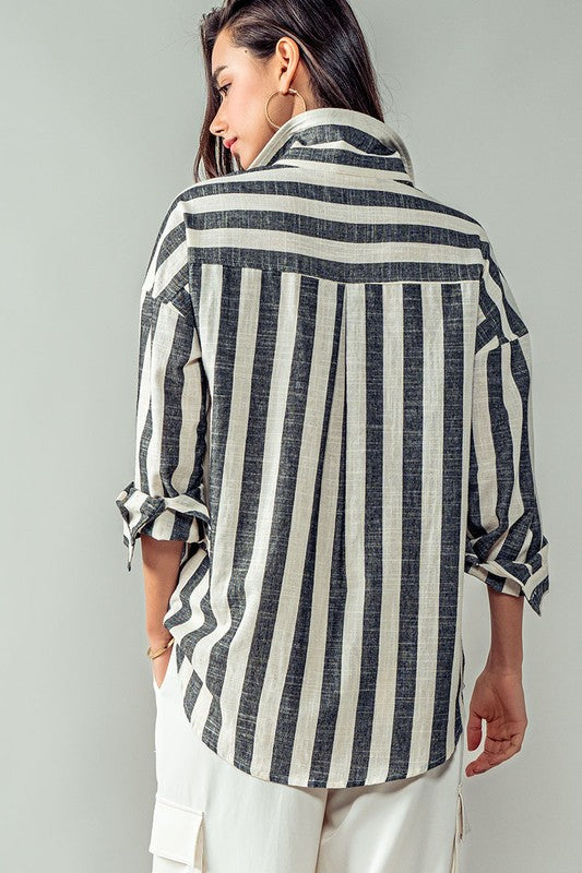 Urban Daizy Vertical and Horizontal Striped Shirt