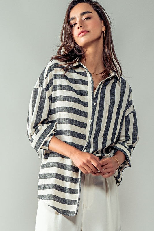 Urban Daizy Vertical and Horizontal Striped Shirt