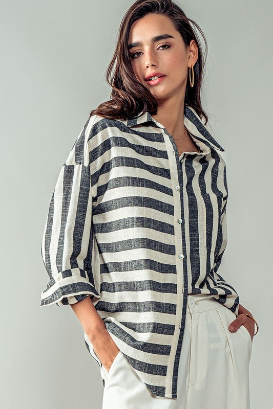 Urban Daizy Vertical and Horizontal Striped Shirt