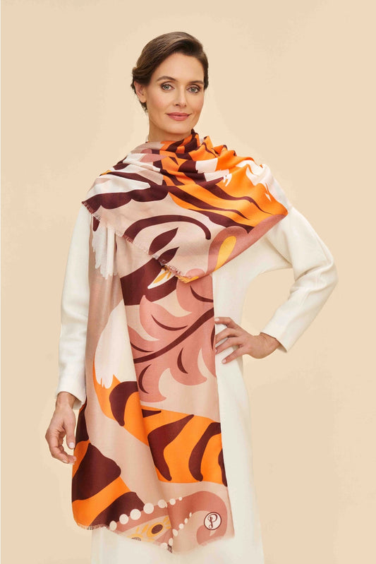 Powder Design Inc. Printed Thrill of the Tiger Scarf