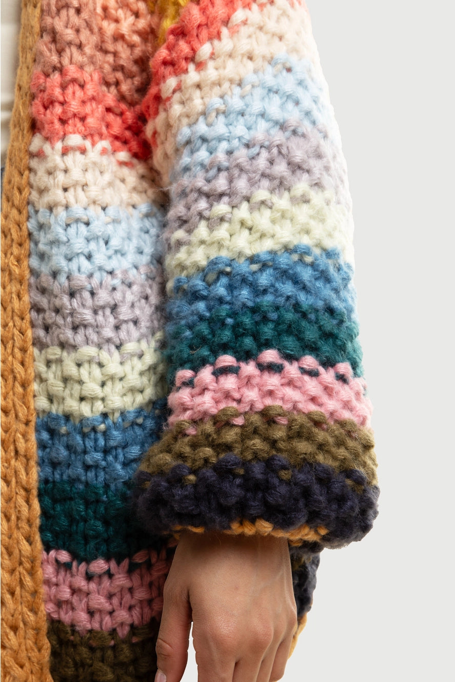 SAACHI Rainbow Knitted Cardigan Kimono