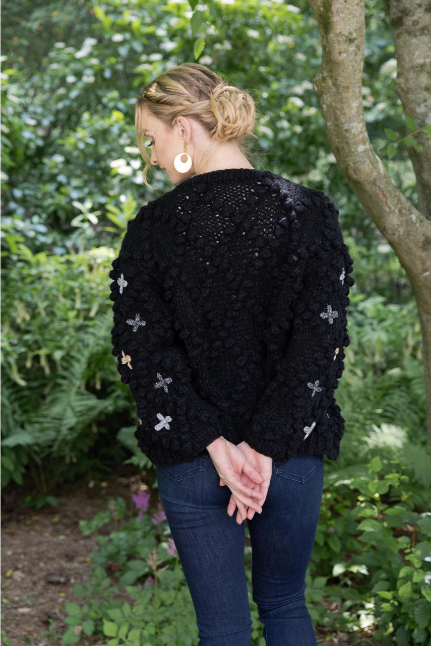 SAACHI Pom Pom Knitted Cross Cardigan