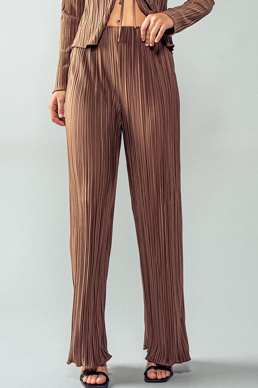 Blu Pepper Shimmering Pleated Elastic Waist Pants