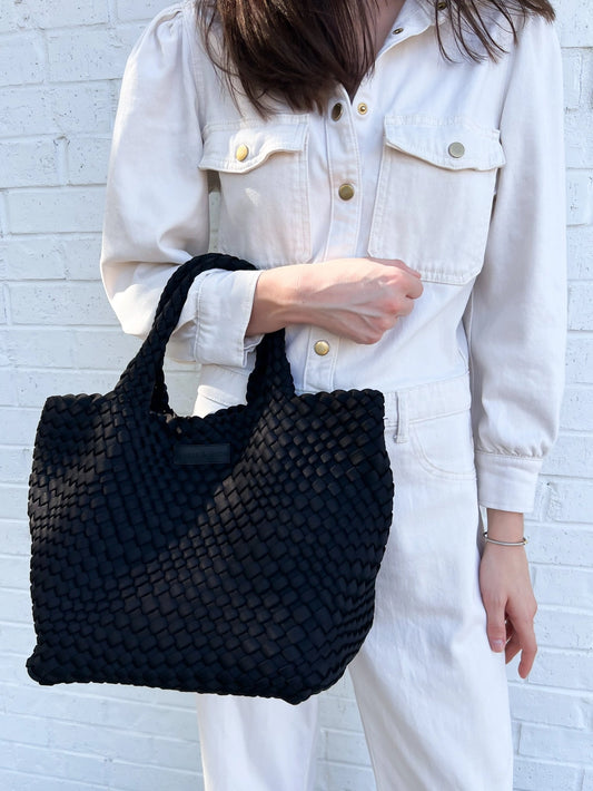 Parker & Hyde Jet Black Woven Tote