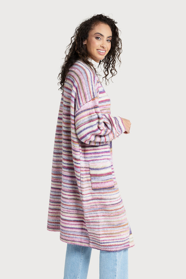 Purple Striped Cardigan