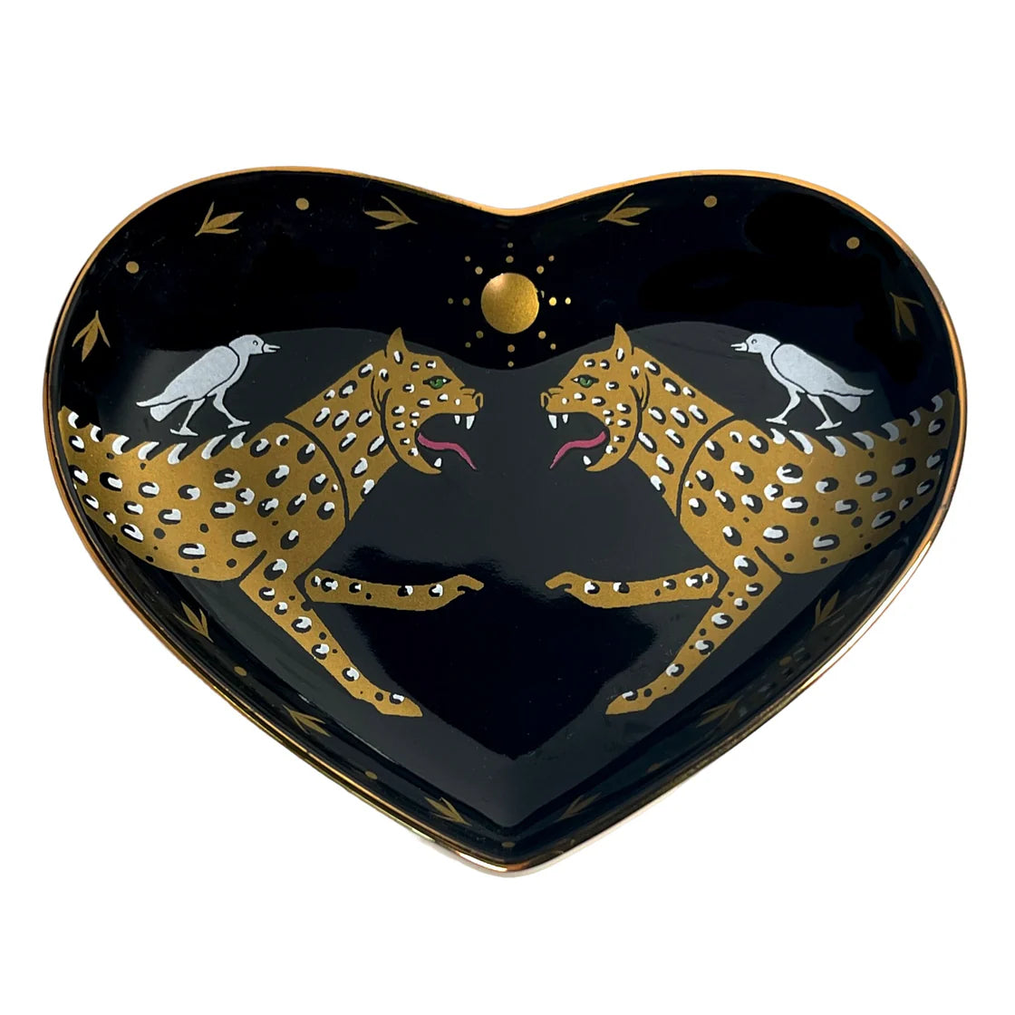 Spitfire Girl Two Cheetahs Ceramic Heart Dish