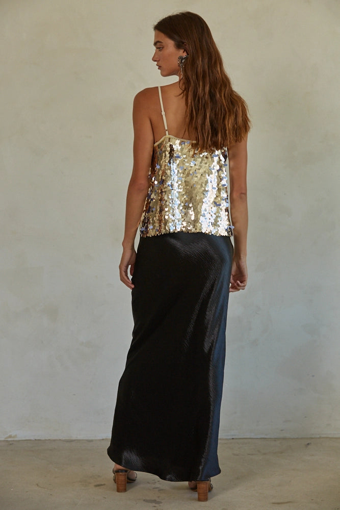 By Together Big Sequin Spaghetti Strap Tank