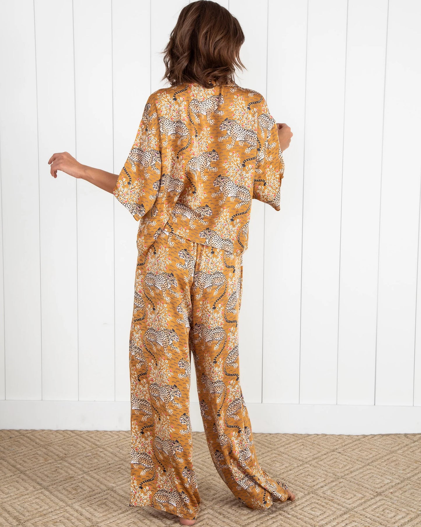 Printfresh Cheetah Wide Leg Pajama Set