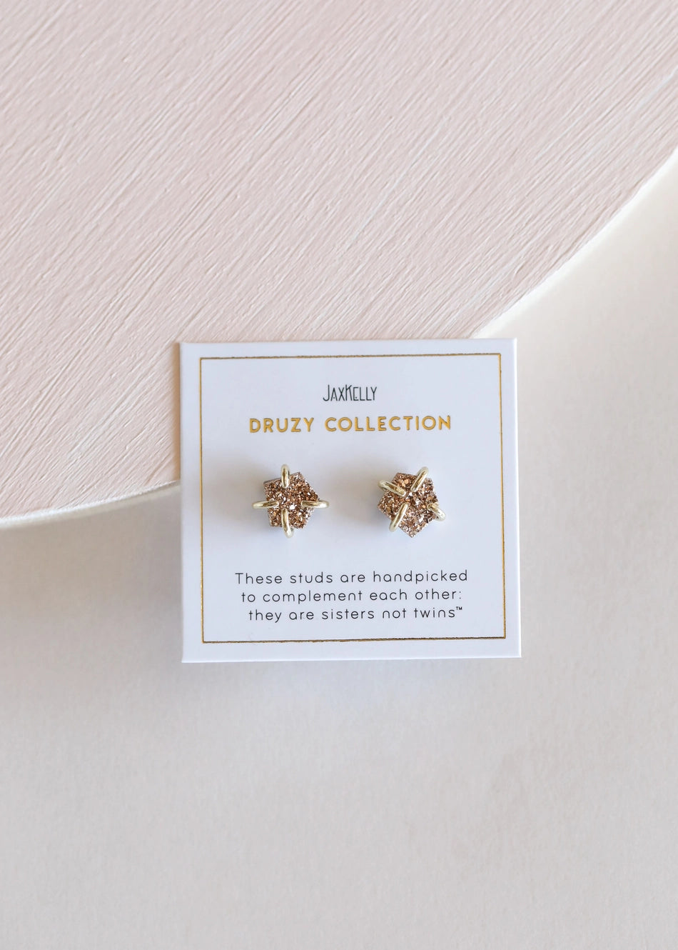 Jax Kelly Rose Gold Druzy Stud Earrings