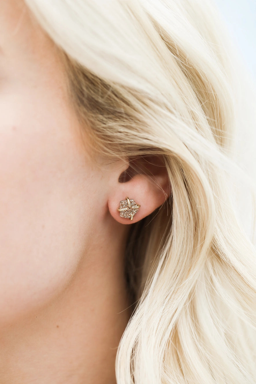 Jax Kelly Rose Gold Druzy Stud Earrings