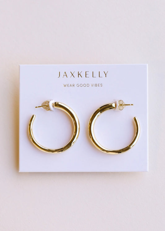 Jax Kelly Medium Gold Hoop Earrings